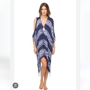 Pool To Party By Subtle Luxury Open Shoulder Dress Swim Cover Boho Tie Dye
